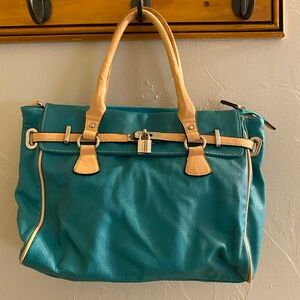 Large Faux Leather Crossbody Satchel